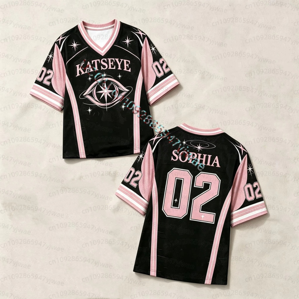 Golf Tees - 2026年夏、KATSEYEコンサート、ユニセックス、ゆったりとしたデザイン、おしゃれなYoonchae、Lara、Sophia、DanielaのファンTシャツ、夏用、メンズ、レディース。