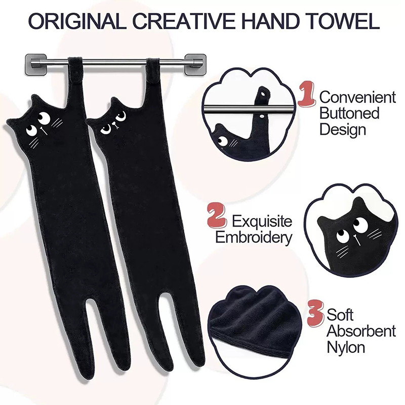【新商品】面白い猫柄ハンドタオル キッチン/バスルーム用ハン - Golf Towel のレビューと価格