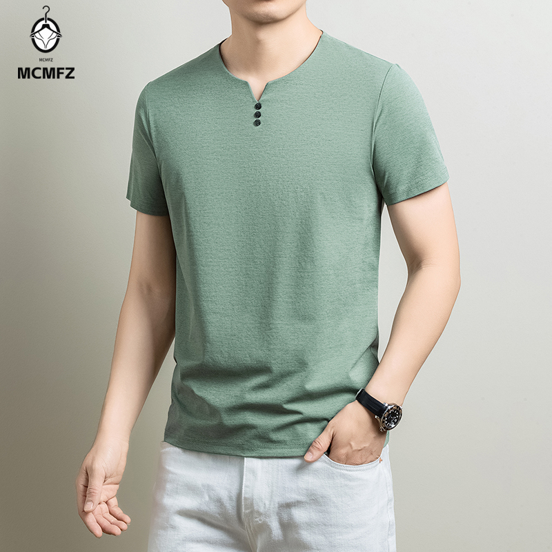 メンズベーシックヘンリーTシャツ快適なコットンブレンド半袖ト - Golf Tees のレビューと価格